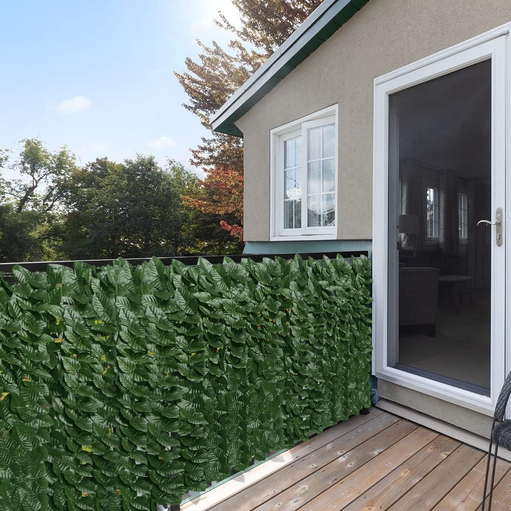 Artificial Ivy Privacy Screen for Fence, 39x118in Strengthened Joint Prevent Leaves Falling Off, Faux Hedge Panels Greenery Vines, Decorative Fences for Outdoor, Garden