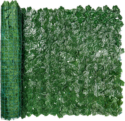Artificial Ivy Privacy Screen for Fence, 39x118in Strengthened Joint Prevent Leaves Falling Off, Faux Hedge Panels Greenery Vines, Decorative Fences for Outdoor, Garden