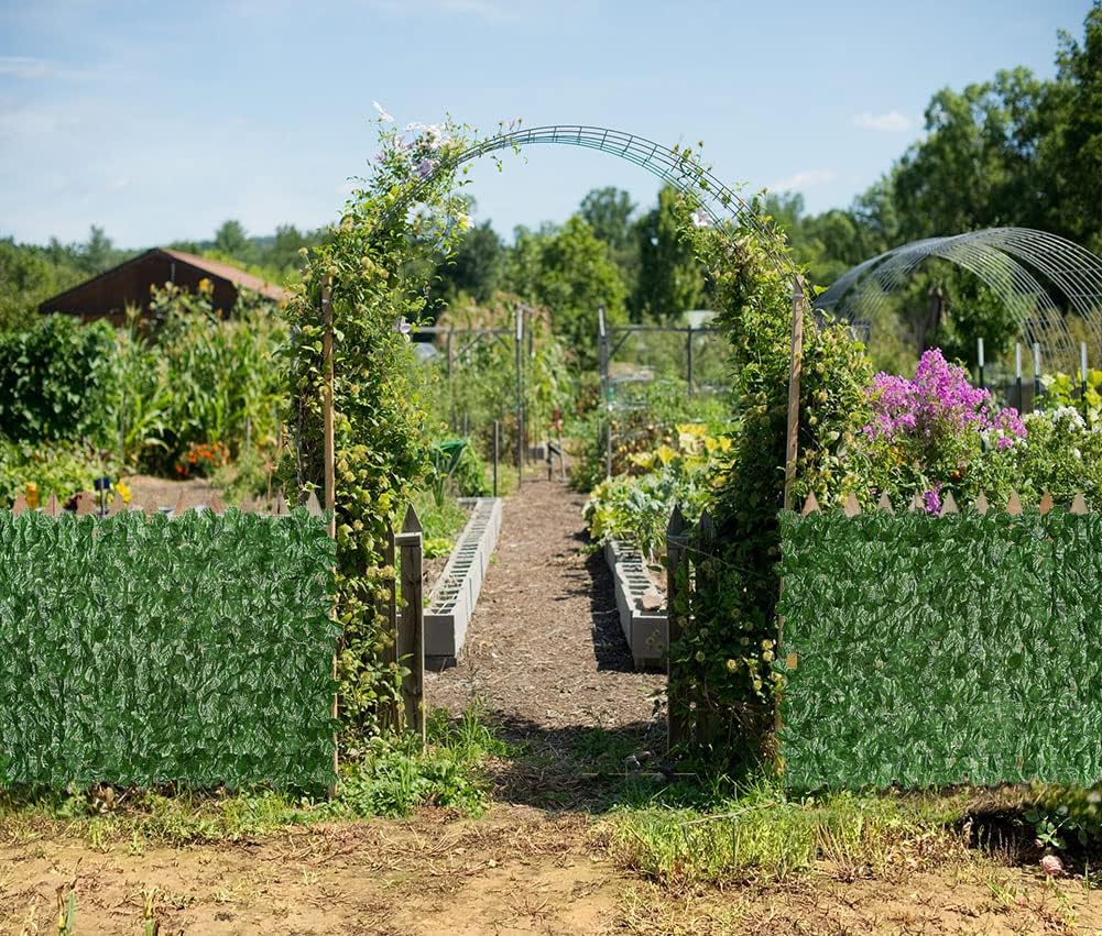 Artificial Ivy Privacy Screen for Fence, 39x118in Strengthened Joint Prevent Leaves Falling Off, Faux Hedge Panels Greenery Vines, Decorative Fences for Outdoor, Garden