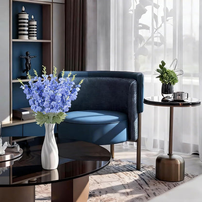 16Pcs Dusty Blue Delphinium Artificial Flowers 33.5'' Larkspur Flowers Bulk Long Stem Dusty Blue Wedding Decor Silk Flowers for Tall Vase Wedding Table Centerpieces Home Garden Decor