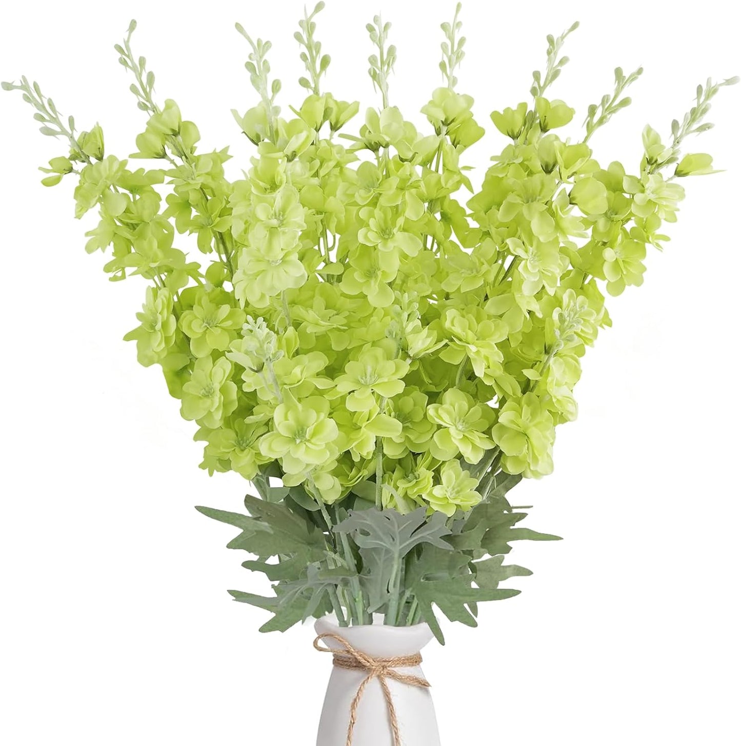 16Pcs Dusty Blue Delphinium Artificial Flowers 33.5'' Larkspur Flowers Bulk Long Stem Dusty Blue Wedding Decor Silk Flowers for Tall Vase Wedding Table Centerpieces Home Garden Decor