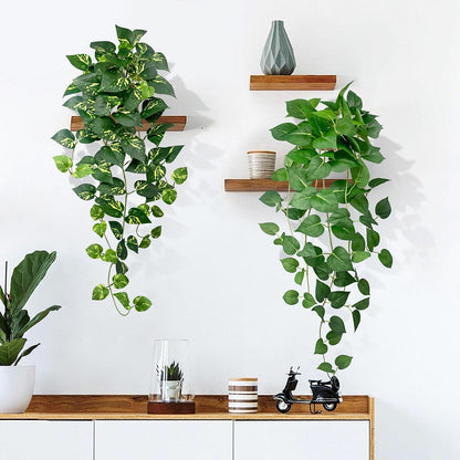 2 Pack Artificial Hanging Plants with White Pots 23.6''