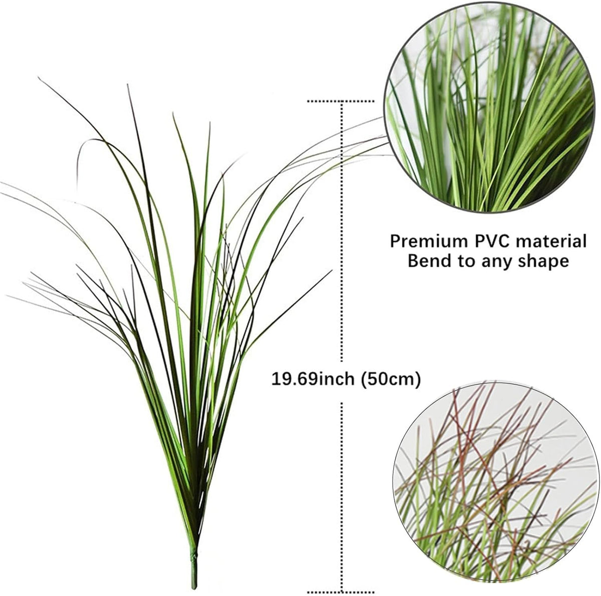 Onion Grass Artificial Plants Outdoor, Faux Shrubs Wheat Grass, Artificial Tall Grass Fake Plants for Indoor Home Decor, Artificial Onion Grass Greenery Stems Weed Bushes (Green Red Tail)