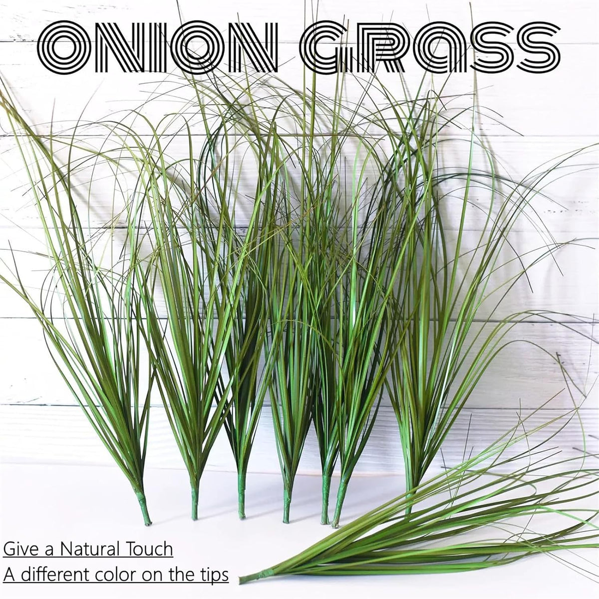 Onion Grass Artificial Plants Outdoor, Faux Shrubs Wheat Grass, Artificial Tall Grass Fake Plants for Indoor Home Decor, Artificial Onion Grass Greenery Stems Weed Bushes (Green Red Tail)