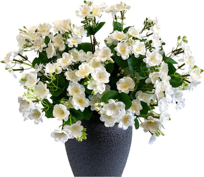 10Pack Artificial Jasmine Flowers Silk White Gardenia Wildflowers Spray for Home Decor Wedding Centerpieces Bridal Bouquets Party Decor (White)