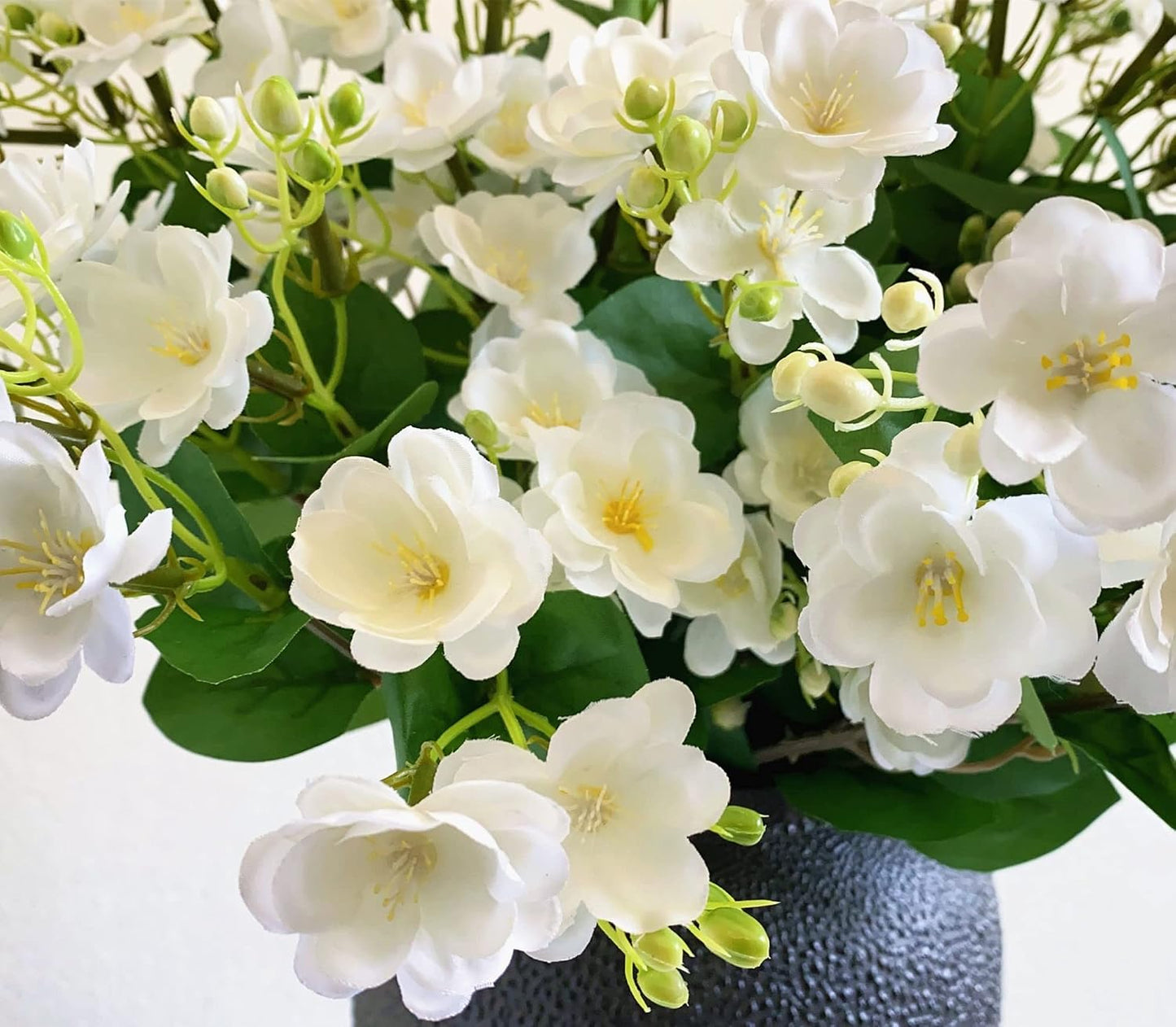 10Pack Artificial Jasmine Flowers Silk White Gardenia Wildflowers Spray for Home Decor Wedding Centerpieces Bridal Bouquets Party Decor (White)