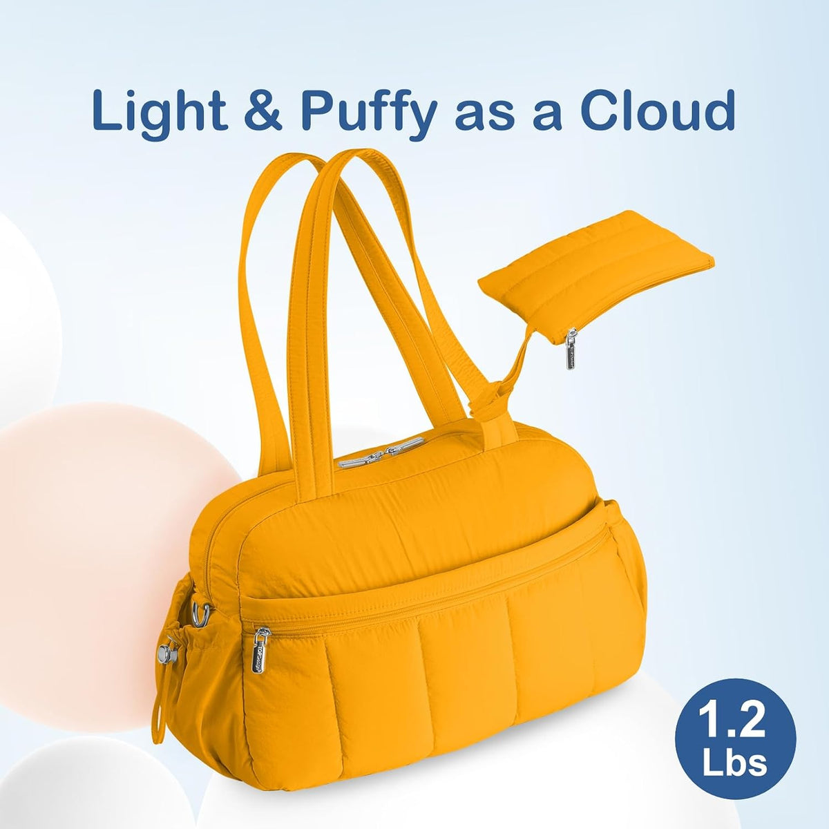 Travel Duffel Bag, Puffy Carry On Overnight, Gym Bag w/Wet Pocket