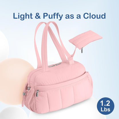 Travel Duffel Bag, Puffy Carry On Overnight, Gym Bag w/Wet Pocket