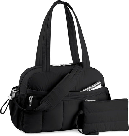 Travel Duffel Bag, Puffy Carry On Overnight, Gym Bag w/Wet Pocket