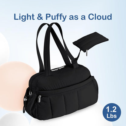 Travel Duffel Bag, Puffy Carry On Overnight, Gym Bag w/Wet Pocket
