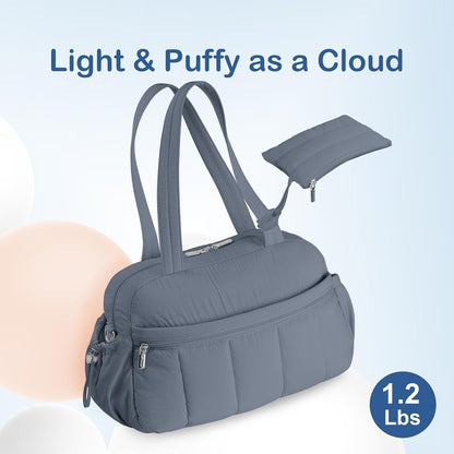 Travel Duffel Bag, Puffy Carry On Overnight, Gym Bag w/Wet Pocket