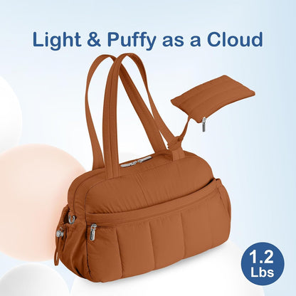 Travel Duffel Bag, Puffy Carry On Overnight, Gym Bag w/Wet Pocket