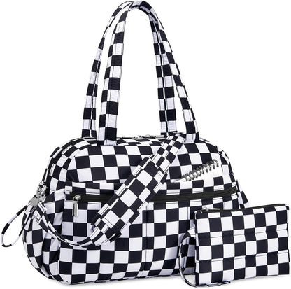 Travel Duffel Bag, Puffy Carry On Overnight, Gym Bag w/Wet Pocket
