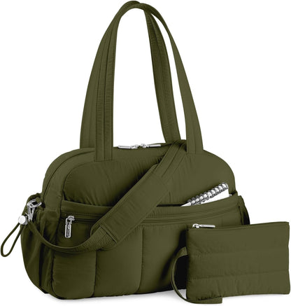 Travel Duffel Bag, Puffy Carry On Overnight, Gym Bag w/Wet Pocket