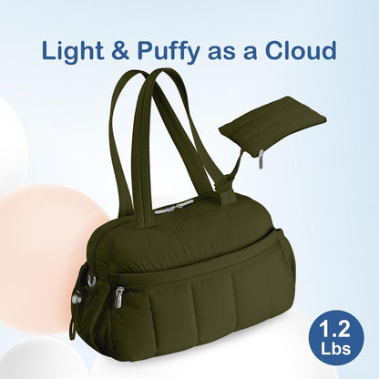 Travel Duffel Bag, Puffy Carry On Overnight, Gym Bag w/Wet Pocket