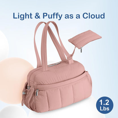 Travel Duffel Bag, Puffy Carry On Overnight, Gym Bag w/Wet Pocket