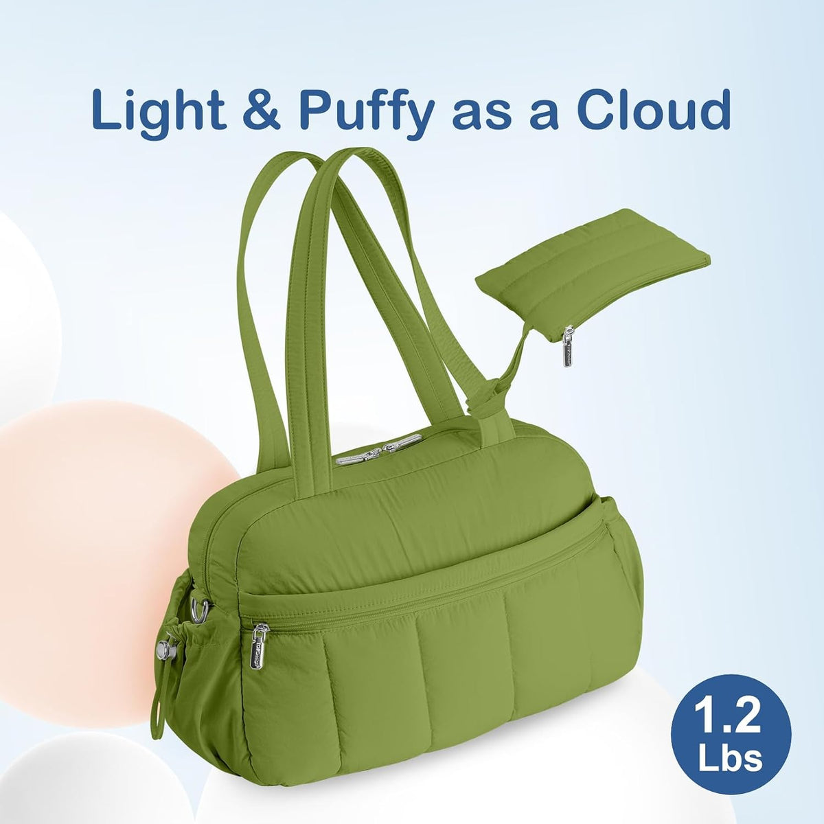 Travel Duffel Bag, Puffy Carry On Overnight, Gym Bag w/Wet Pocket