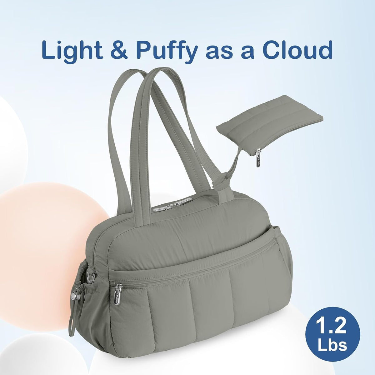 Travel Duffel Bag, Puffy Carry On Overnight, Gym Bag w/Wet Pocket