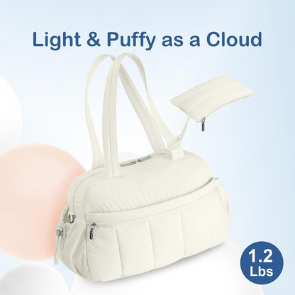 Travel Duffel Bag, Puffy Carry On Overnight, Gym Bag w/Wet Pocket