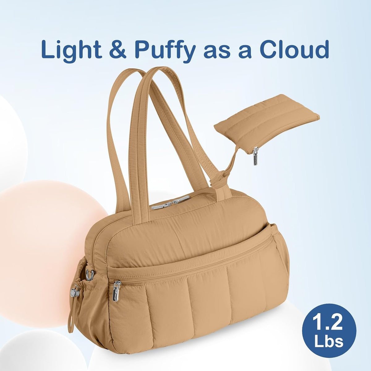 Travel Duffel Bag, Puffy Carry On Overnight, Gym Bag w/Wet Pocket