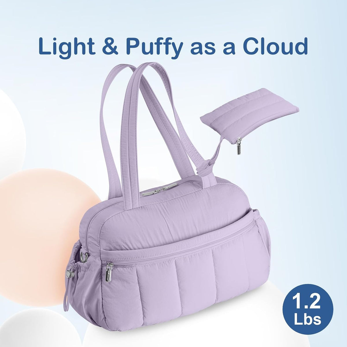 Travel Duffel Bag, Puffy Carry On Overnight, Gym Bag w/Wet Pocket