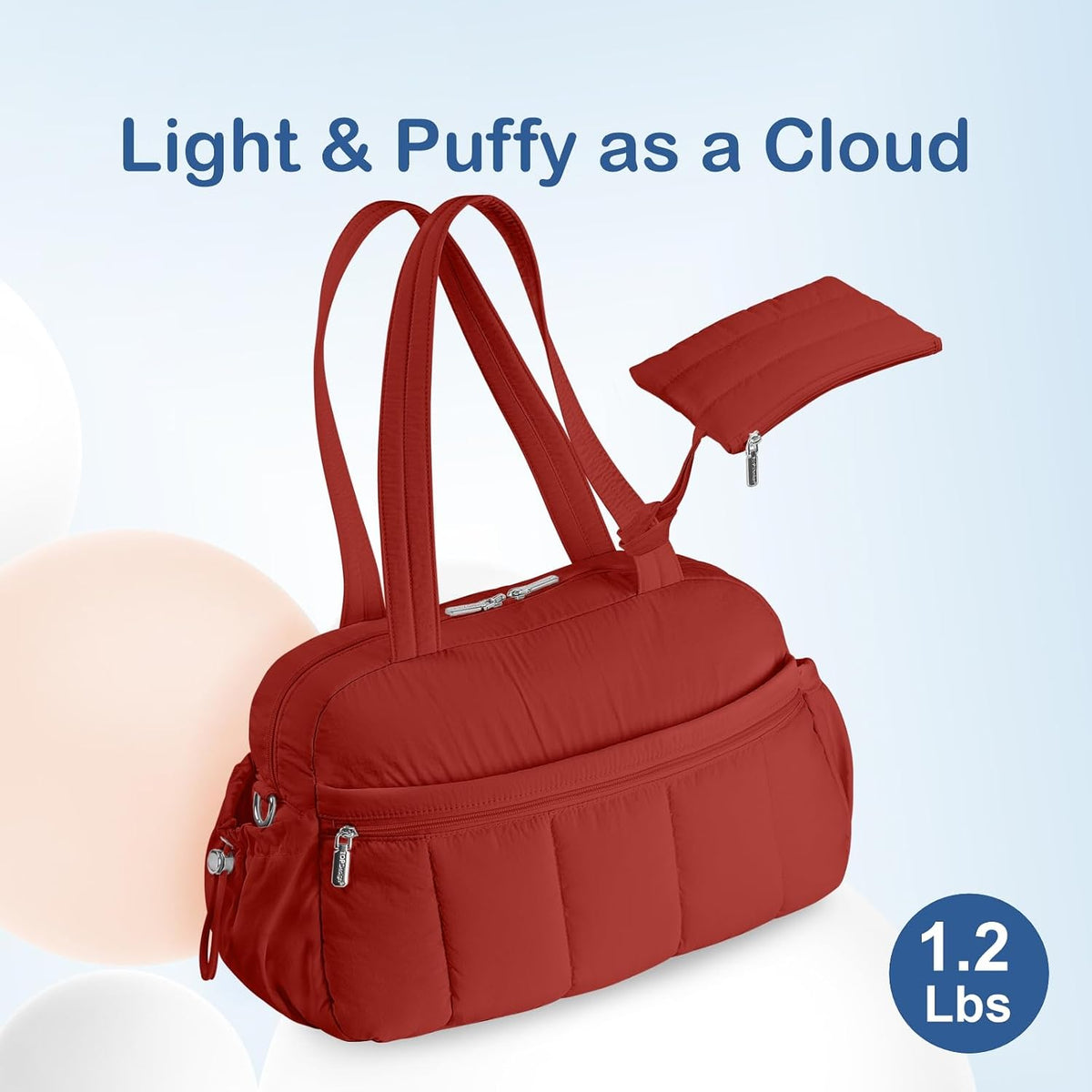 Travel Duffel Bag, Puffy Carry On Overnight, Gym Bag w/Wet Pocket