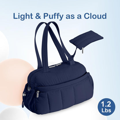 Travel Duffel Bag, Puffy Carry On Overnight, Gym Bag w/Wet Pocket