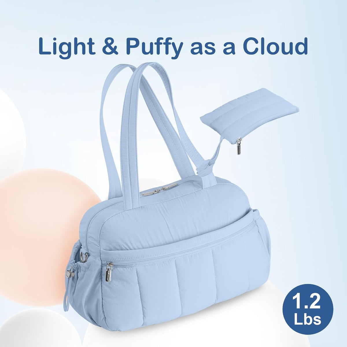 Travel Duffel Bag, Puffy Carry On Overnight, Gym Bag w/Wet Pocket