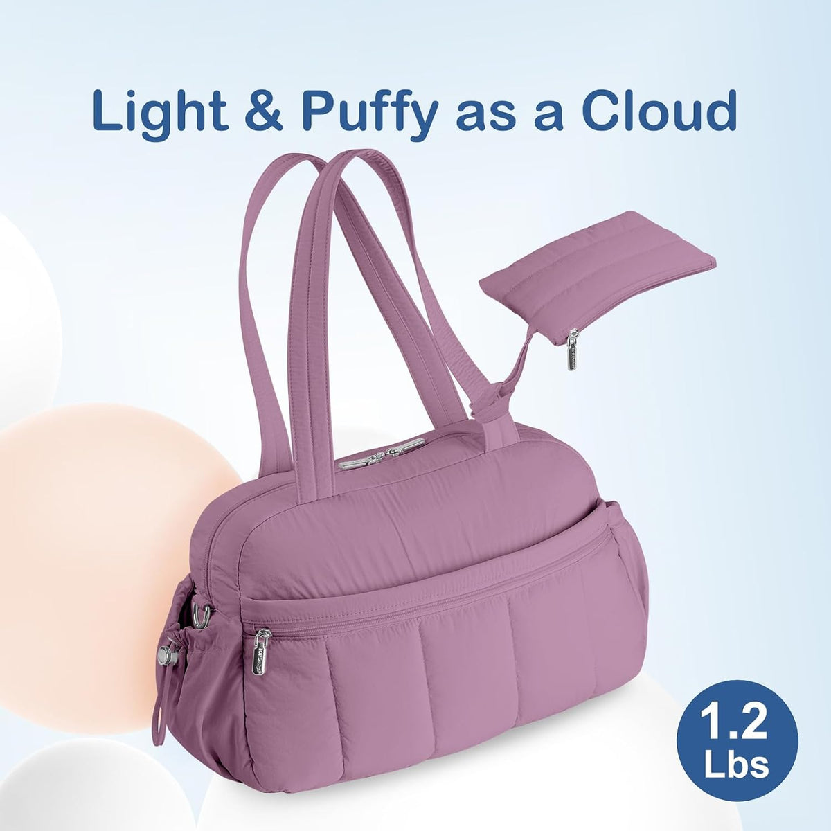 Travel Duffel Bag, Puffy Carry On Overnight, Gym Bag w/Wet Pocket