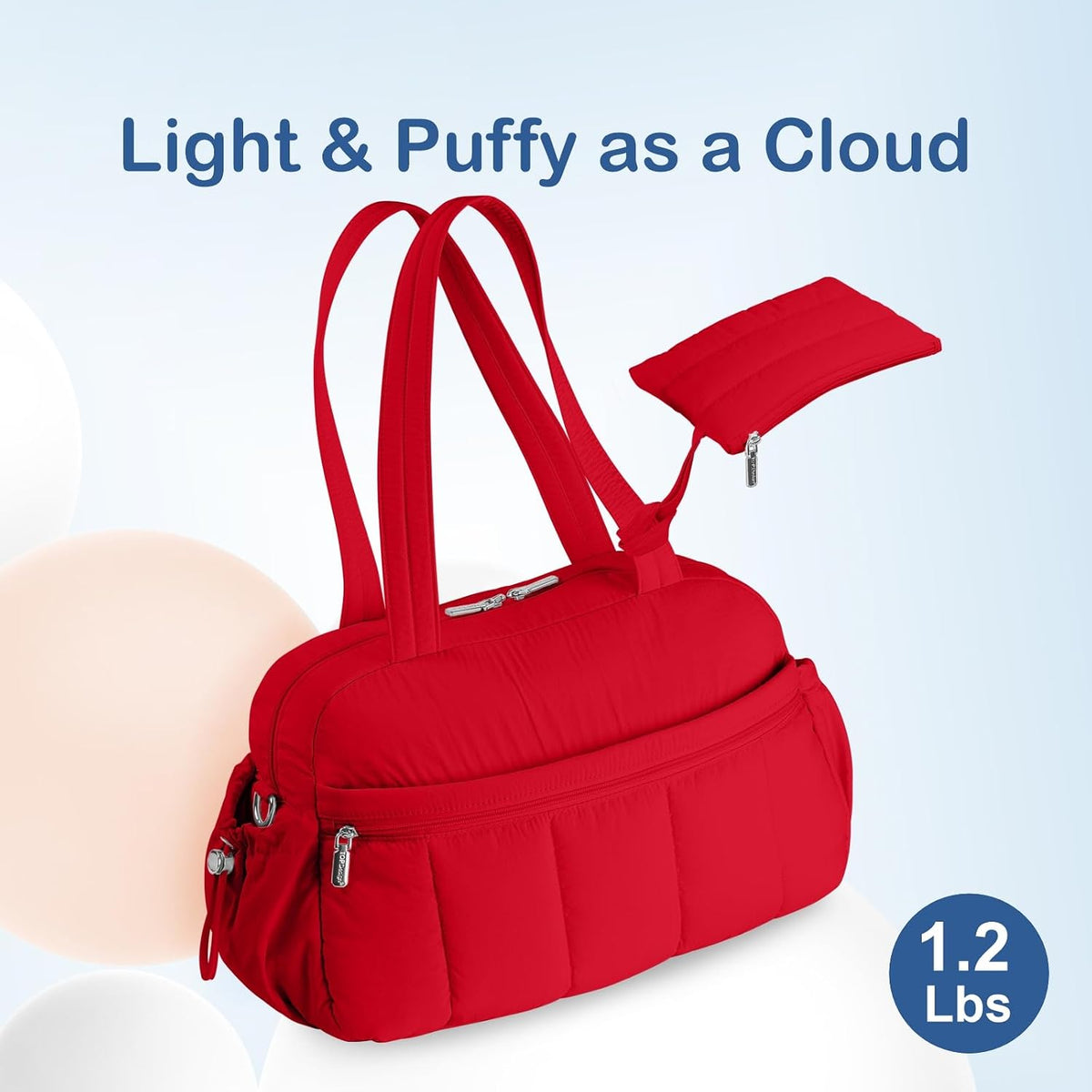 Travel Duffel Bag, Puffy Carry On Overnight, Gym Bag w/Wet Pocket