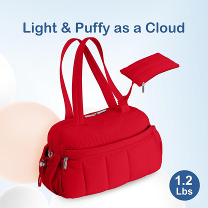 Travel Duffel Bag, Puffy Carry On Overnight, Gym Bag w/Wet Pocket