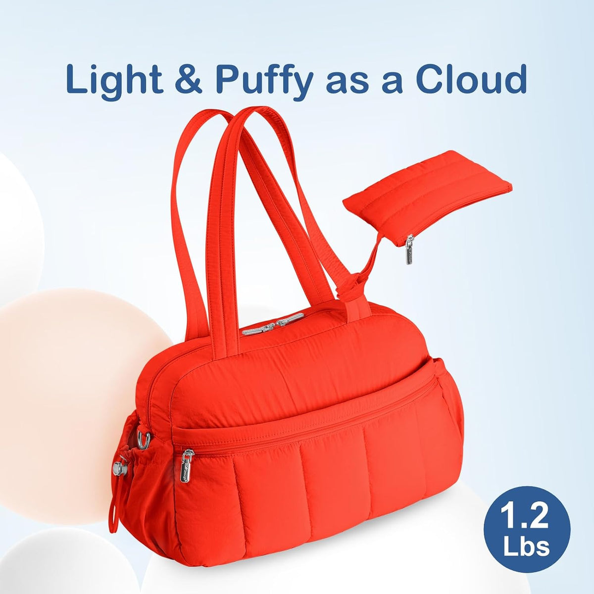 Travel Duffel Bag, Puffy Carry On Overnight, Gym Bag w/Wet Pocket