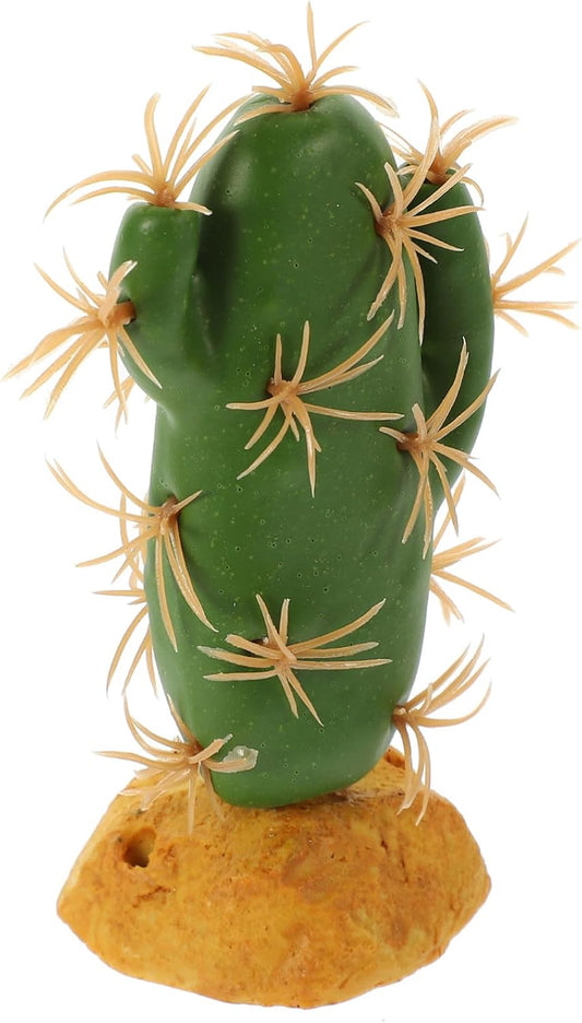 Artificial Reptile Tank Plants Plastic Resin Decorative Ornament for Terrarium Habitat Stable Fake Cactus Landscape for Amphibians and Pets