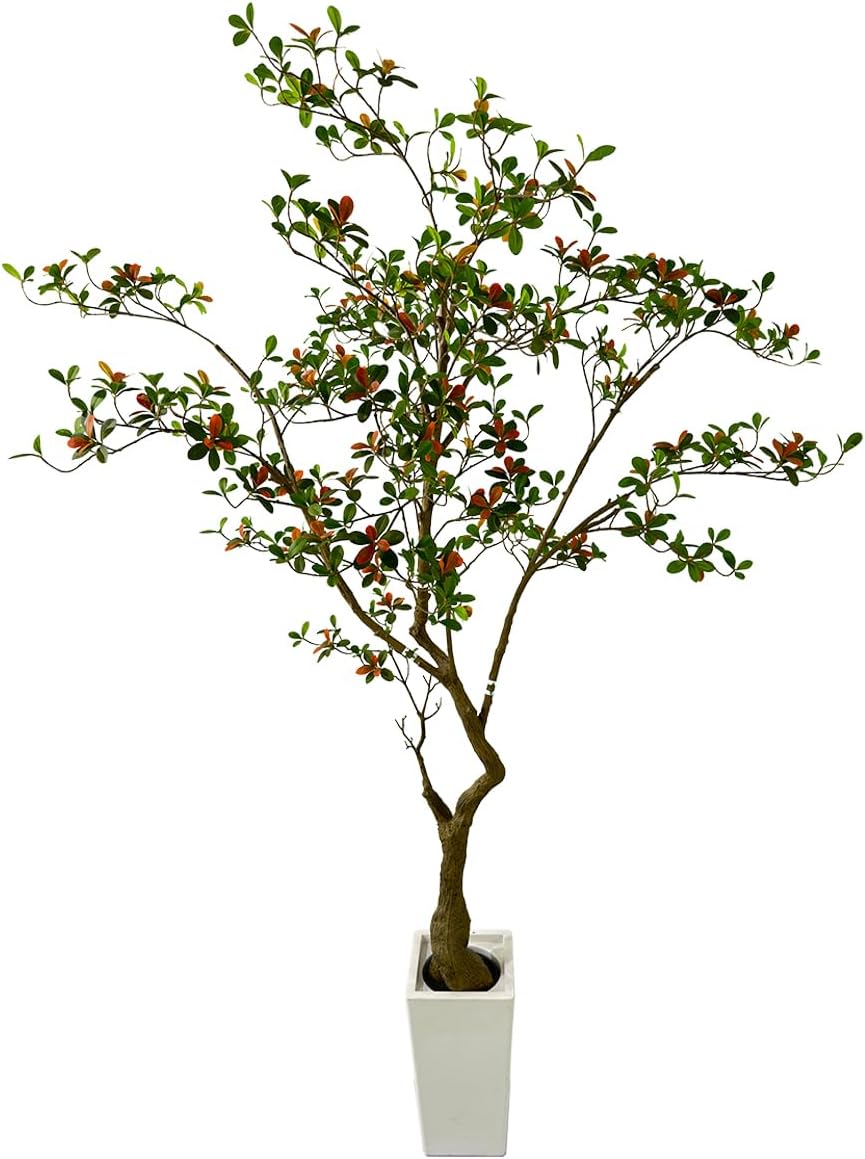 7ft Artificial Gardenia Tree for Indoor & Outdoor Décor - Lifelike Foliage, Eco-Friendly Design, Sturdy Base - Perfect for Patio, Living Room, or Rustic Garden Themes