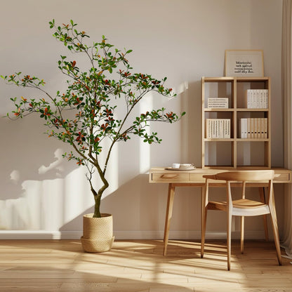 7ft Artificial Gardenia Tree for Indoor & Outdoor Décor - Lifelike Foliage, Eco-Friendly Design, Sturdy Base - Perfect for Patio, Living Room, or Rustic Garden Themes