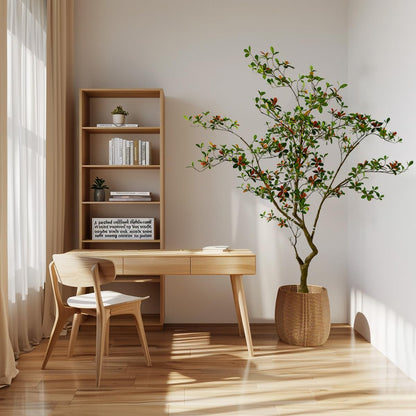 7ft Artificial Gardenia Tree for Indoor & Outdoor Décor - Lifelike Foliage, Eco-Friendly Design, Sturdy Base - Perfect for Patio, Living Room, or Rustic Garden Themes