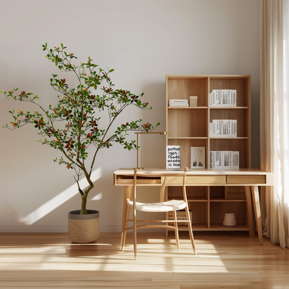 7ft Artificial Gardenia Tree for Indoor & Outdoor Décor - Lifelike Foliage, Eco-Friendly Design, Sturdy Base - Perfect for Patio, Living Room, or Rustic Garden Themes