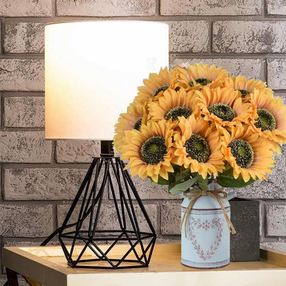 Multicolor Artificial Sunflower Flowers Long Stem Large Silk Sunflowers Bridal Wedding Bouquet 6pcs Fake Yellow Flower Arrangements for Outdoor