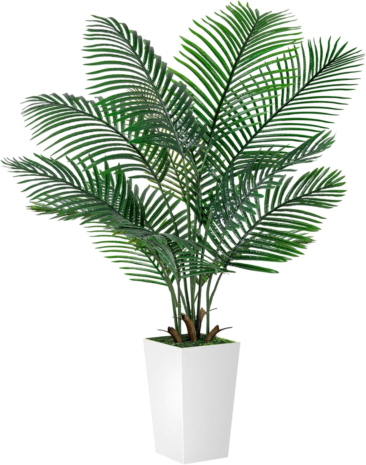 VIVATREES Palm Tree 6FT Artificial, 72in Tall Faux Palm Tree with 15.7 White Planter, Fake Potted Tree for Indoor & Outdoor Home Office Decor