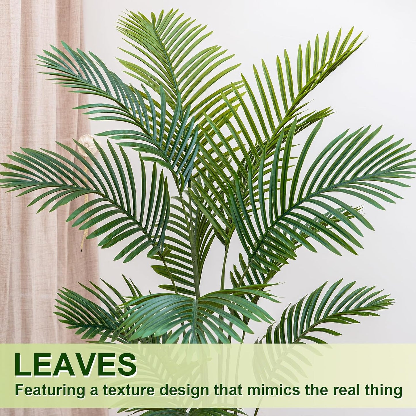 VIVATREES Palm Tree 6FT Artificial, 72in Tall Faux Palm Tree with 15.7 White Planter, Fake Potted Tree for Indoor & Outdoor Home Office Decor