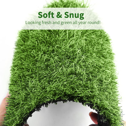 12 Pack Artificial Grass Mat 12 x 12 Inch Fake Grass Square Mat Synthetic Turf Patch Tiles with Drainage Hole Grass Rug for DIY Grass Decoration Balcony Patio Chicken Nesting, Grass Green
