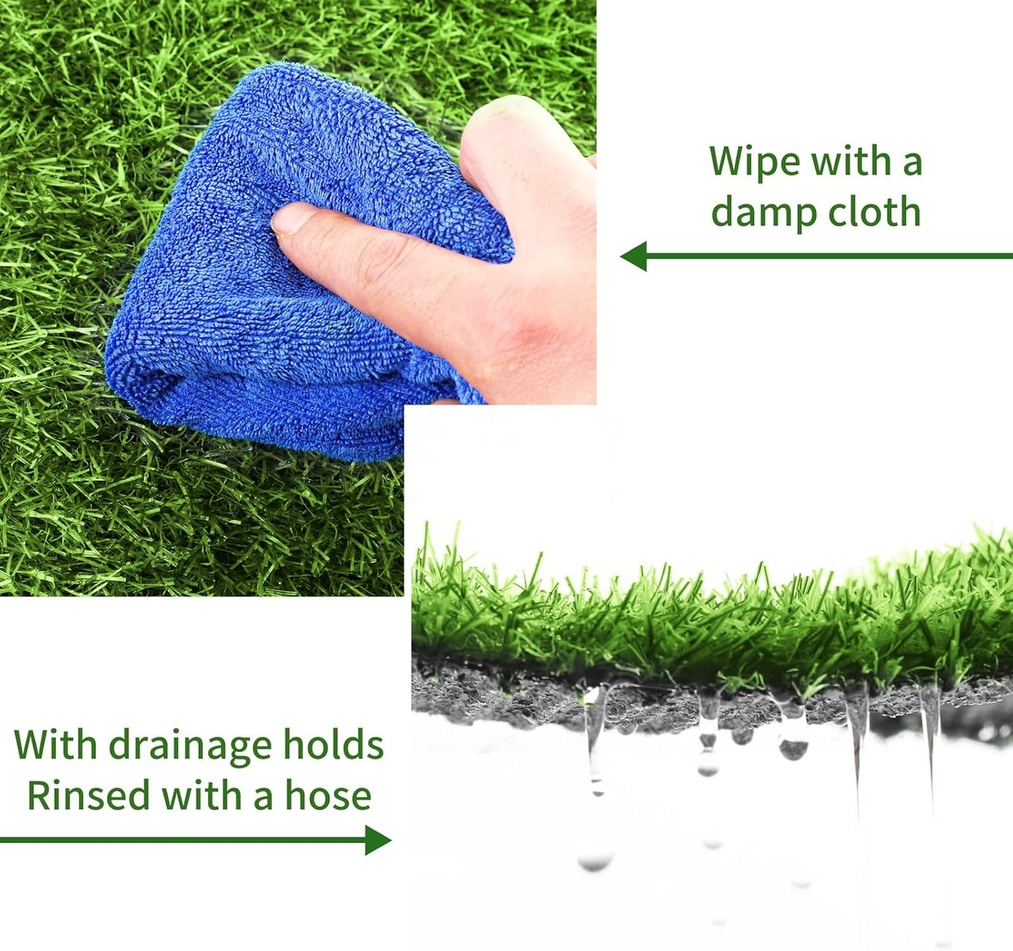 12 Pack Artificial Grass Mat 12 x 12 Inch Fake Grass Square Mat Synthetic Turf Patch Tiles with Drainage Hole Grass Rug for DIY Grass Decoration Balcony Patio Chicken Nesting, Grass Green
