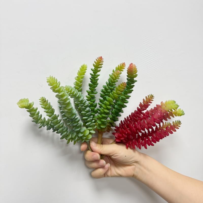 3 Pieces Artificial Cactus Plants Outdoor,Mini Fake Succulents,Plastic Plant Mini Cactus Christmas Tree for Bathroom Decorations,Kitchen Bouquet Garden & Outdoor Home Décor (Wispy)