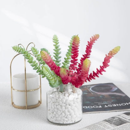 3 Pieces Artificial Cactus Plants Outdoor,Mini Fake Succulents,Plastic Plant Mini Cactus Christmas Tree for Bathroom Decorations,Kitchen Bouquet Garden & Outdoor Home Décor (Wispy)