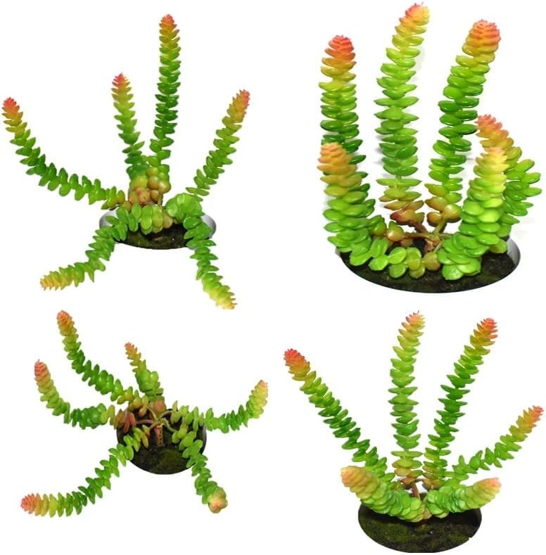 3 Pieces Artificial Cactus Plants Outdoor,Mini Fake Succulents,Plastic Plant Mini Cactus Christmas Tree for Bathroom Decorations,Kitchen Bouquet Garden & Outdoor Home Décor (Wispy)