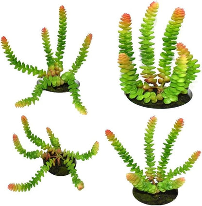3 Pieces Artificial Cactus Plants Outdoor,Mini Fake Succulents,Plastic Plant Mini Cactus Christmas Tree for Bathroom Decorations,Kitchen Bouquet Garden & Outdoor Home Décor (Wispy)