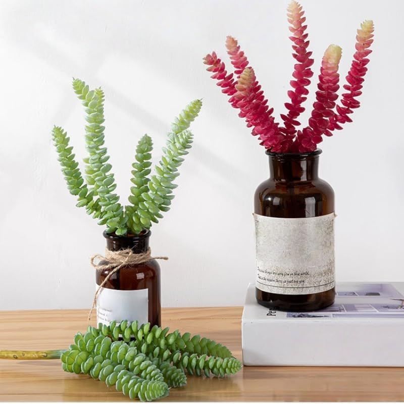 3 Pieces Artificial Cactus Plants Outdoor,Mini Fake Succulents,Plastic Plant Mini Cactus Christmas Tree for Bathroom Decorations,Kitchen Bouquet Garden & Outdoor Home Décor (Wispy)