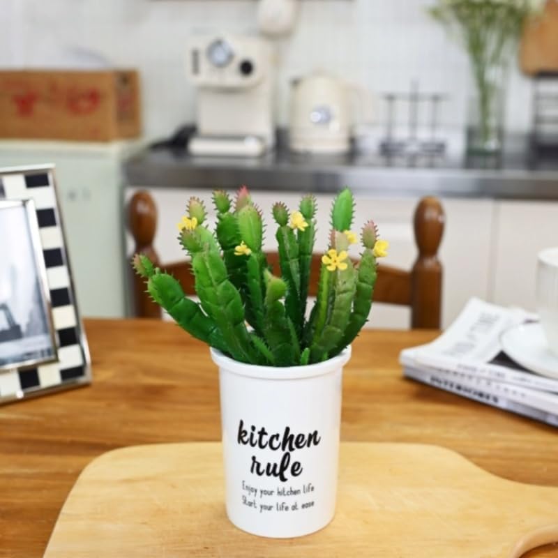 3 Pieces Artificial Cactus Plants Outdoor,Mini Fake Succulents,Plastic Plant Mini Cactus Christmas Tree for Bathroom Decorations,Kitchen Bouquet Garden & Outdoor Home Décor (Wispy)