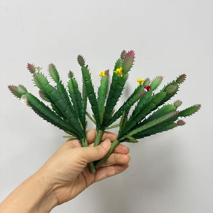 3 Pieces Artificial Cactus Plants Outdoor,Mini Fake Succulents,Plastic Plant Mini Cactus Christmas Tree for Bathroom Decorations,Kitchen Bouquet Garden & Outdoor Home Décor (Wispy)