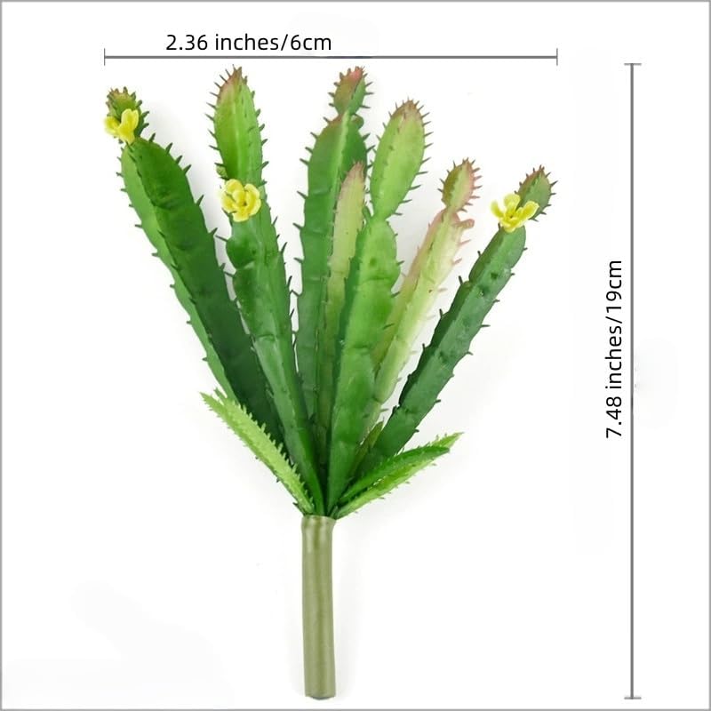 3 Pieces Artificial Cactus Plants Outdoor,Mini Fake Succulents,Plastic Plant Mini Cactus Christmas Tree for Bathroom Decorations,Kitchen Bouquet Garden & Outdoor Home Décor (Wispy)